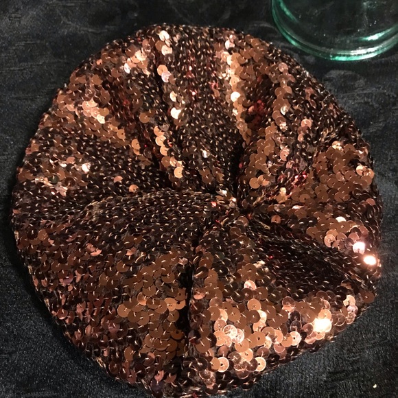 Vintage Toppettes Brown Sequence Beanie Hat by A. Brod - Picture 3 of 4